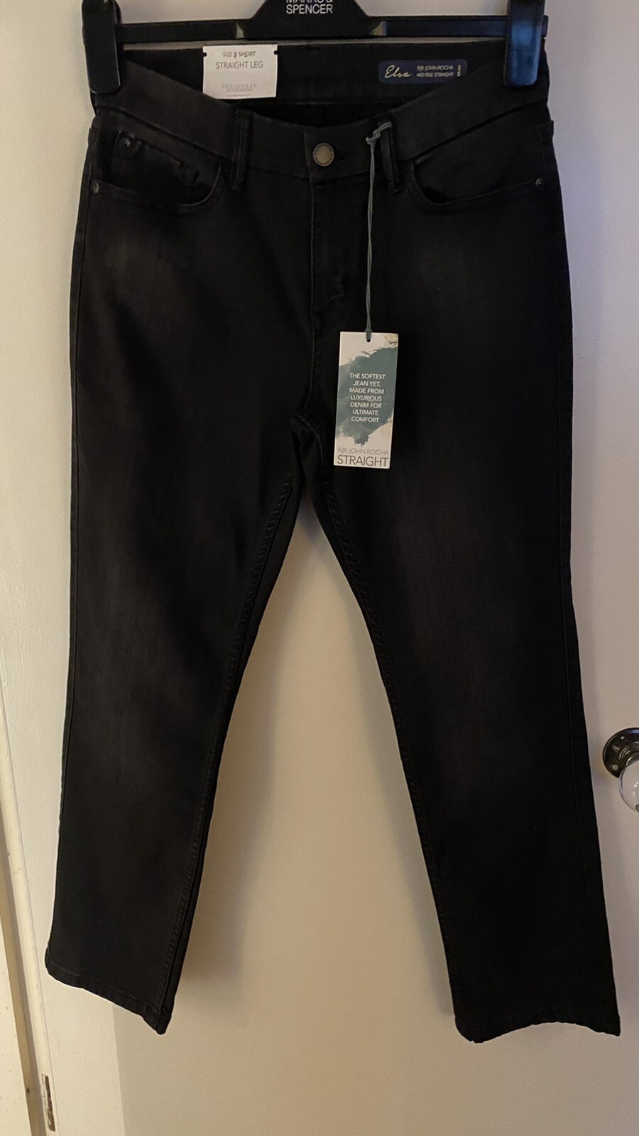 Black ELSA Jeans Mid Rise Straight Size 